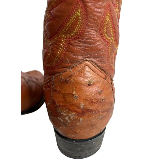 R&R Western Wear Men\'s Ostrich Cowboy‎ Exotic Leather Boots ~Size 7 main image 9
